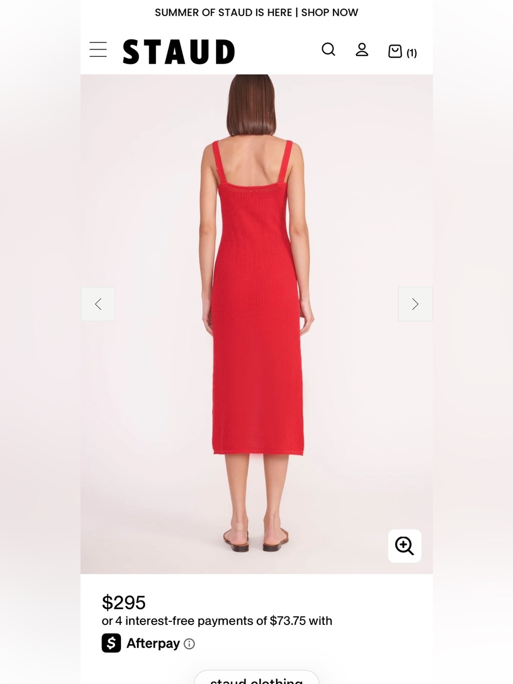 STAUD JESSICA COVERUP DRESS RED RUBY - Picture 5 of 6